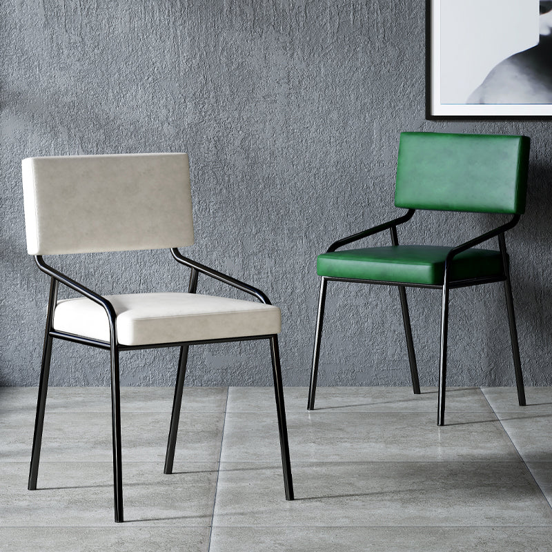 PU Leather Dining Chairs Industrial Style Open Back Armless Chair for Dining Room
