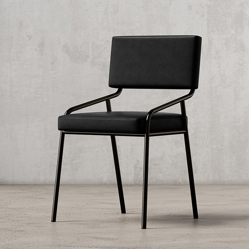 PU Leather Dining Chairs Industrial Style Open Back Armless Chair for Dining Room