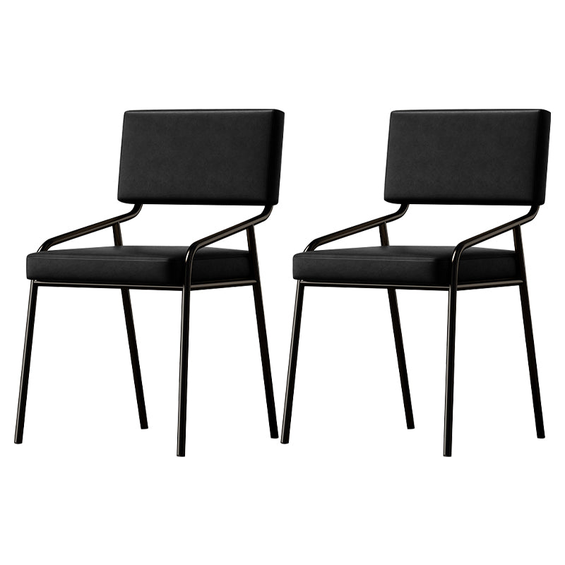 PU Leather Dining Chairs Industrial Style Open Back Armless Chair for Dining Room
