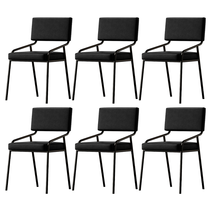 PU Leather Dining Chairs Industrial Style Open Back Armless Chair for Dining Room