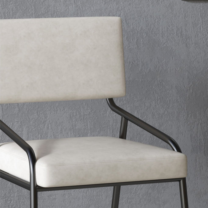 PU Leather Dining Chairs Industrial Style Open Back Armless Chair for Dining Room