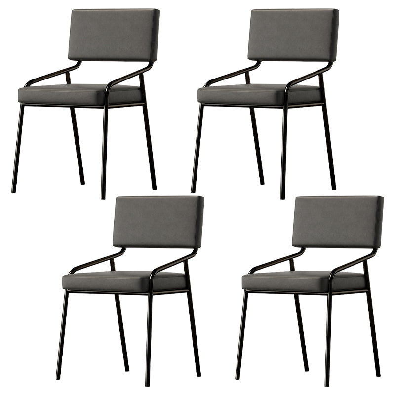 PU Leather Dining Chairs Industrial Style Open Back Armless Chair for Dining Room