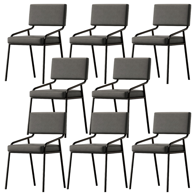 PU Leather Dining Chairs Industrial Style Open Back Armless Chair for Dining Room
