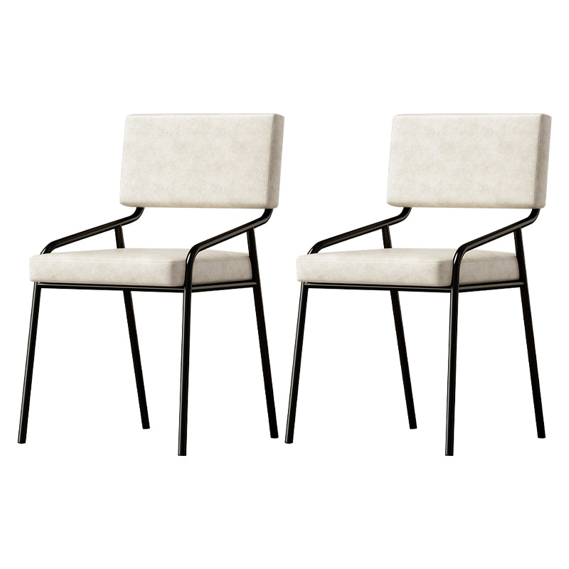 PU Leather Dining Chairs Industrial Style Open Back Armless Chair for Dining Room