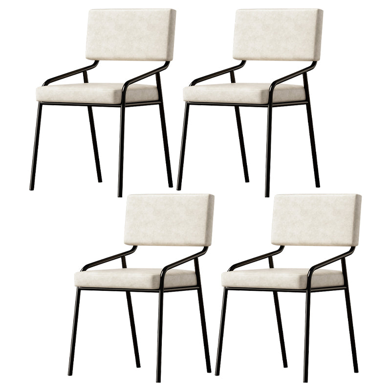 PU Leather Dining Chairs Industrial Style Open Back Armless Chair for Dining Room