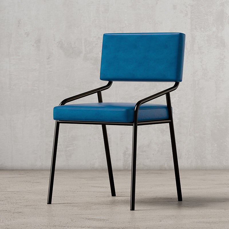 PU Leather Dining Chairs Industrial Style Open Back Armless Chair for Dining Room