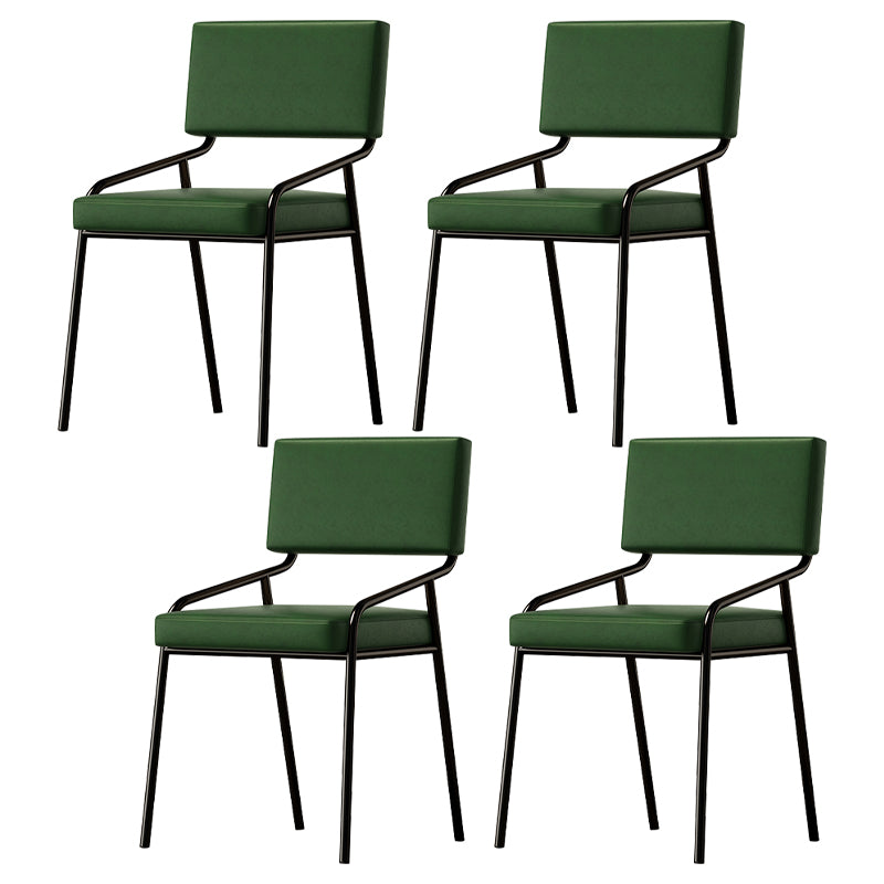 PU Leather Dining Chairs Industrial Style Open Back Armless Chair for Dining Room