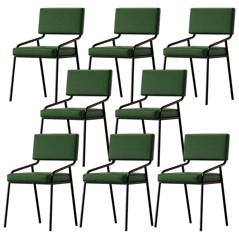 PU Leather Dining Chairs Industrial Style Open Back Armless Chair for Dining Room