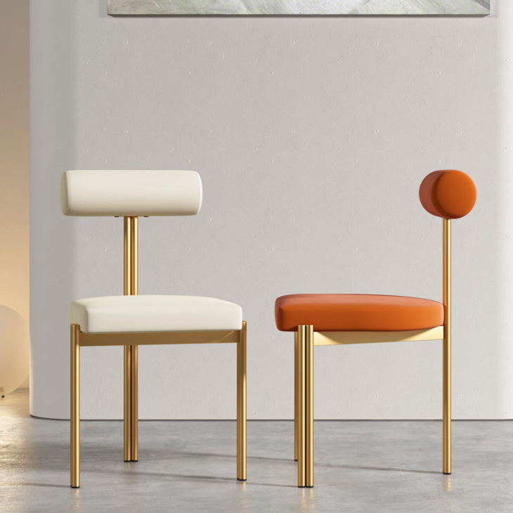 Upholstered Armless Dining Chairs Nordic Style Low Back Side Chair for Dining Room