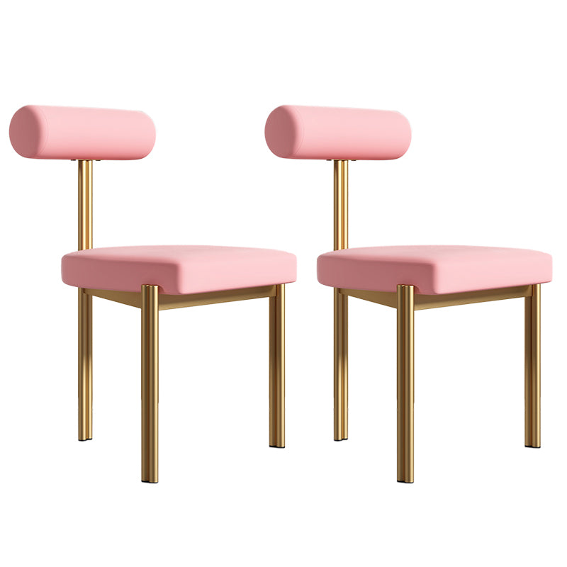 Upholstered Armless Dining Chairs Nordic Style Low Back Side Chair for Dining Room