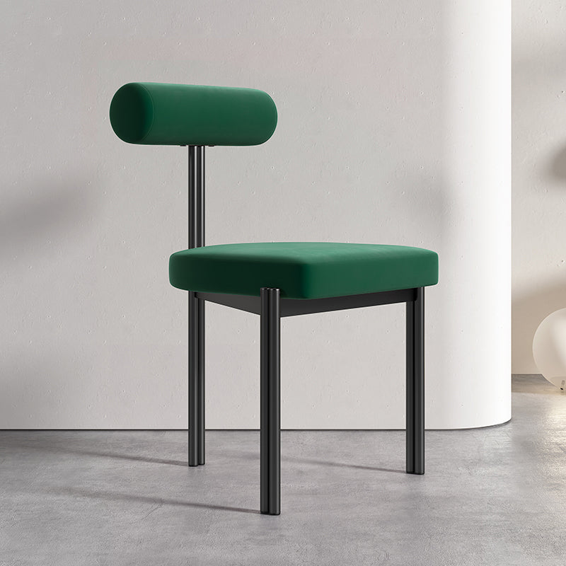Upholstered Armless Dining Chairs Nordic Style Low Back Side Chair for Dining Room