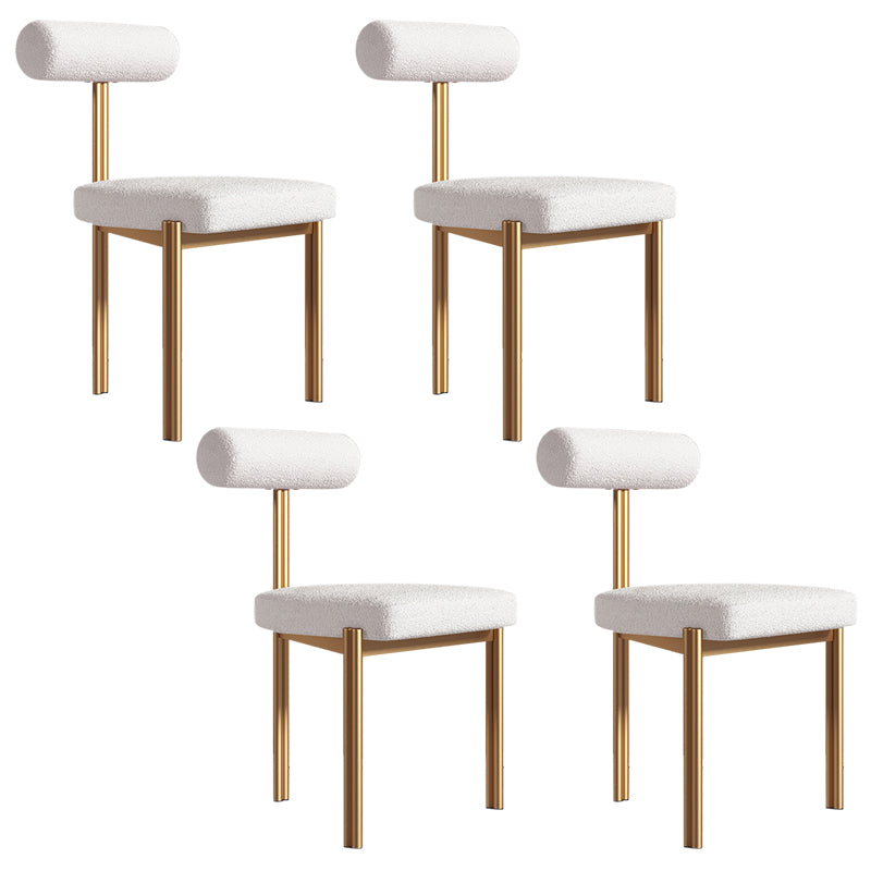 Upholstered Armless Dining Chairs Nordic Style Low Back Side Chair for Dining Room