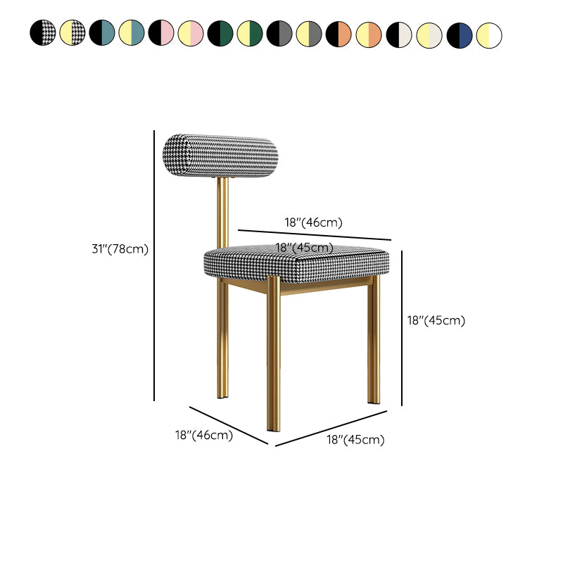 Upholstered Armless Dining Chairs Nordic Style Low Back Side Chair for Dining Room