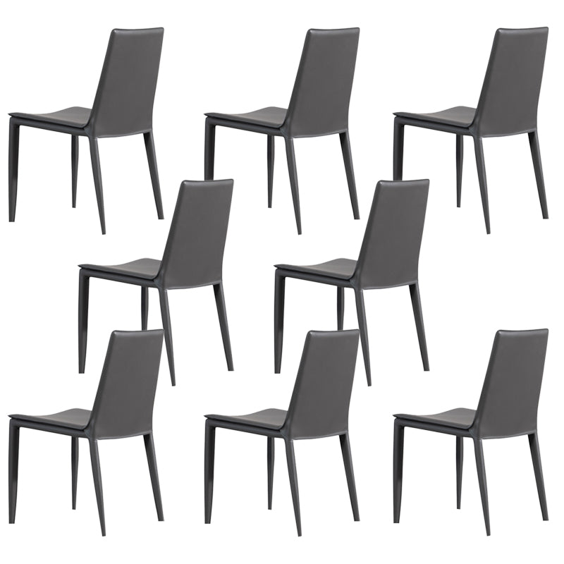 Dining Room Armless Dining Chair Faux Leather Home Parsons Chair