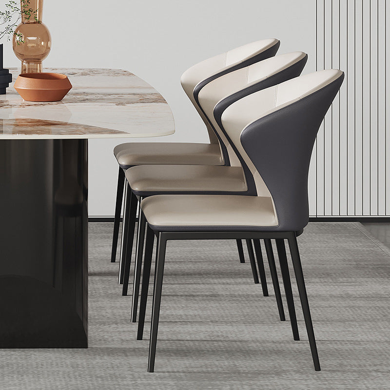 Contemporary Upholstered Armless Chair Home Wingback Dining Chair