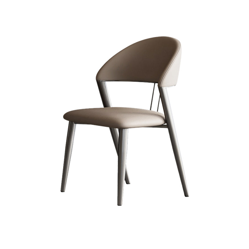 Contemporary Upholstered Armless Chair Home Metal Dining Chair