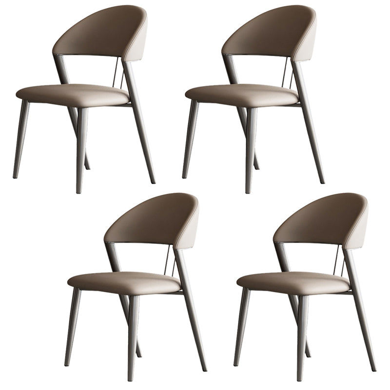 Contemporary Upholstered Armless Chair Home Metal Dining Chair