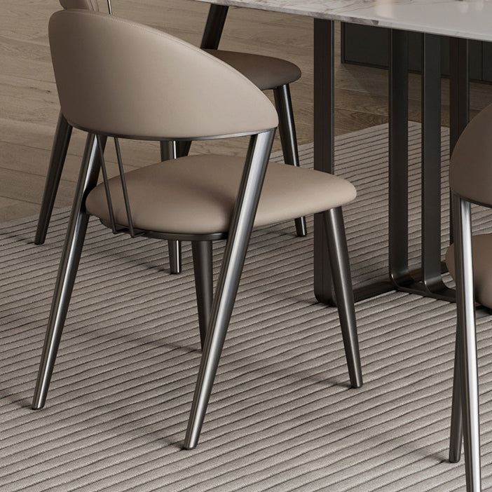 Contemporary Upholstered Armless Chair Home Metal Dining Chair