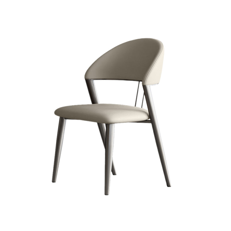 Contemporary Upholstered Armless Chair Home Metal Dining Chair