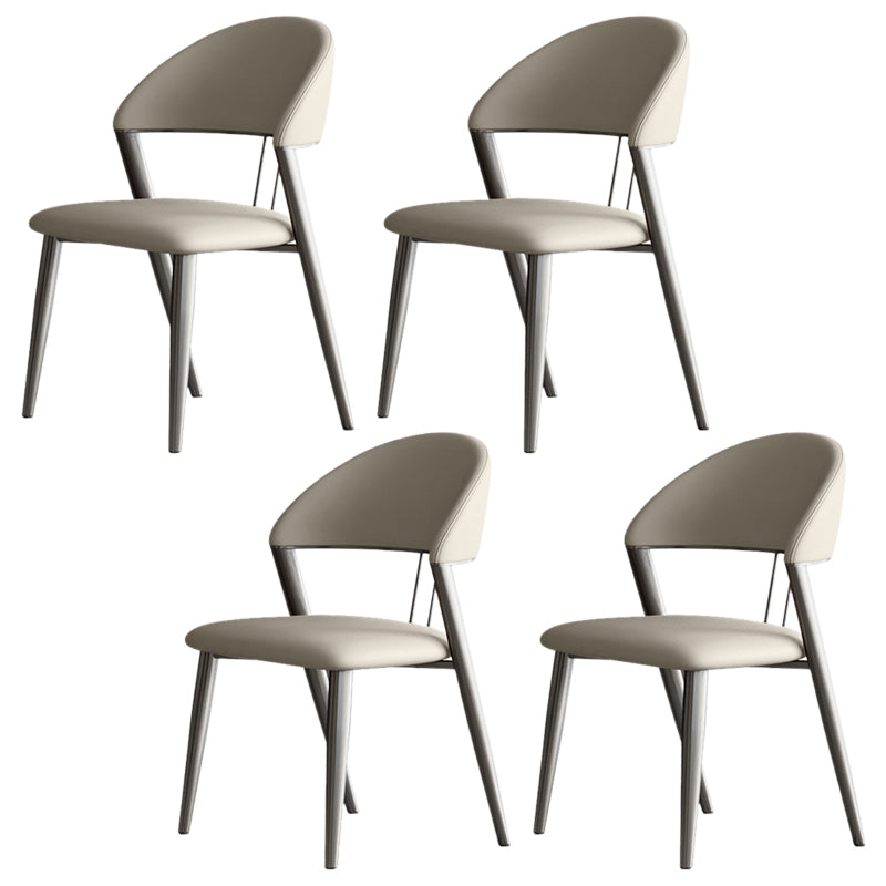 Contemporary Upholstered Armless Chair Home Metal Dining Chair