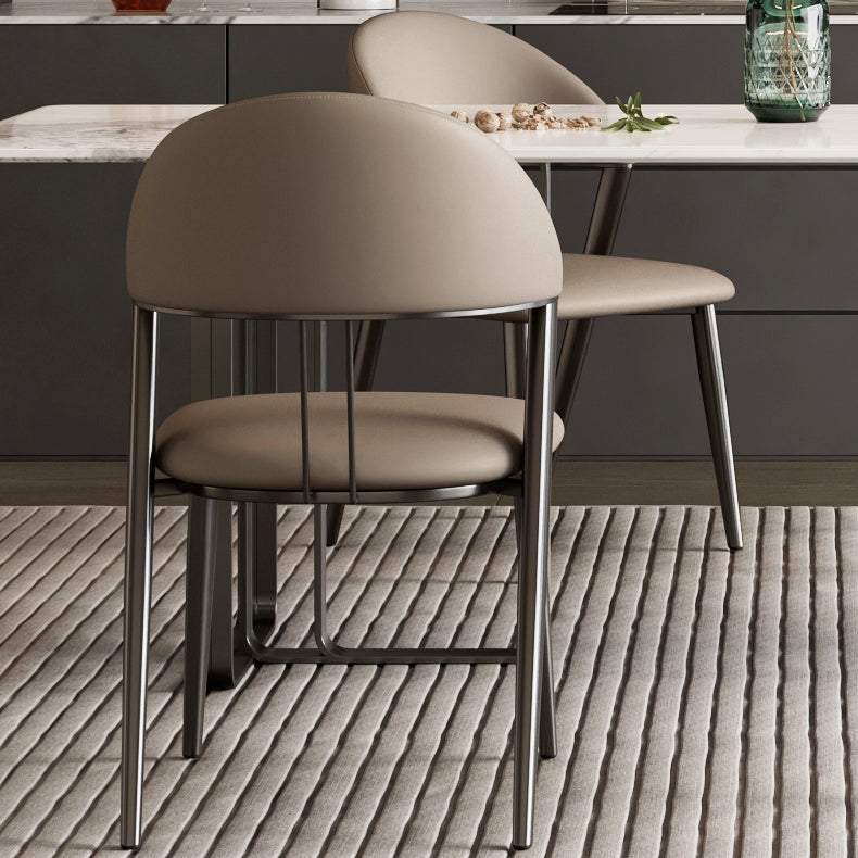 Contemporary Upholstered Armless Chair Home Metal Dining Chair