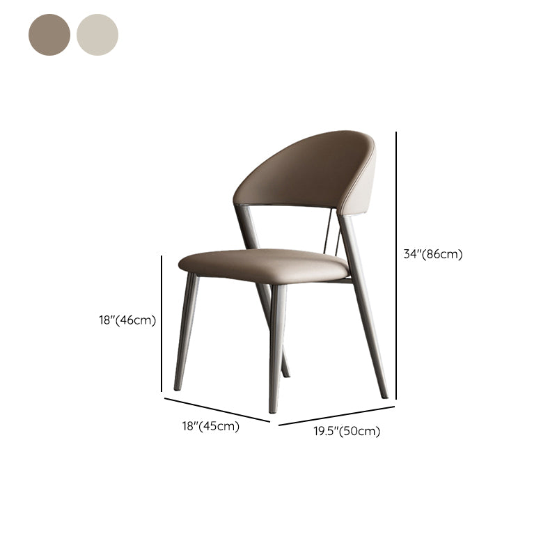 Contemporary Upholstered Armless Chair Home Metal Dining Chair