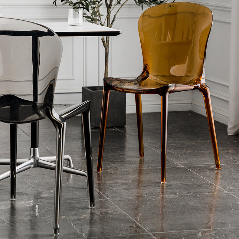 Dining Room Armless Dining Chair Plastic Stacking Side Chair