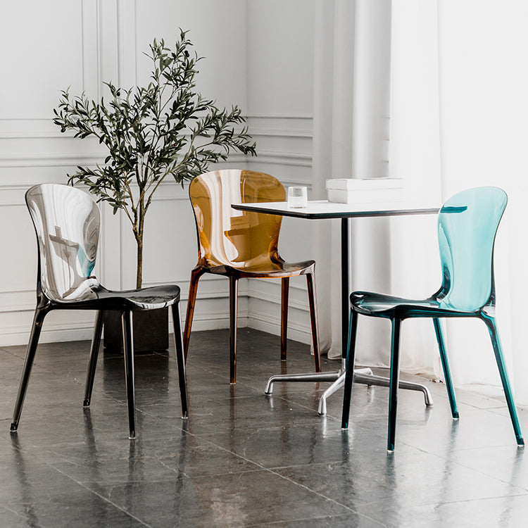 Dining Room Armless Dining Chair Plastic Stacking Side Chair
