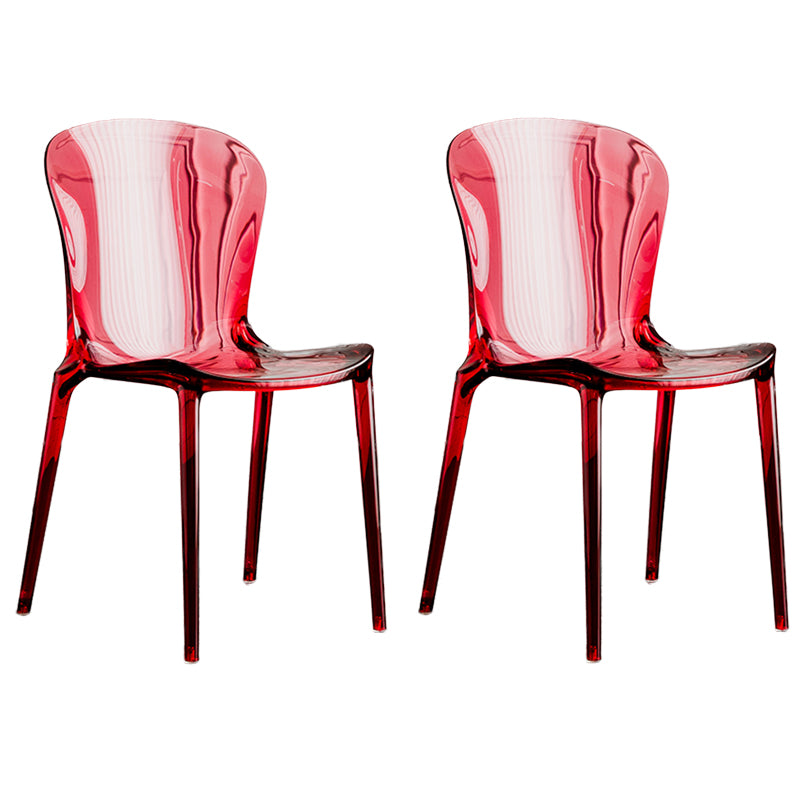 Dining Room Armless Dining Chair Plastic Stacking Side Chair