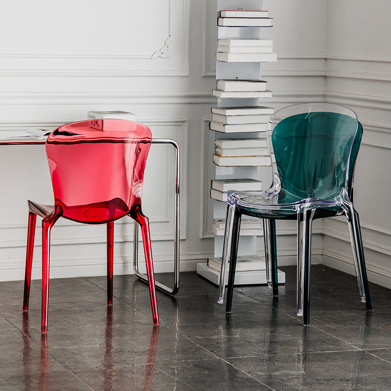 Dining Room Armless Dining Chair Plastic Stacking Side Chair