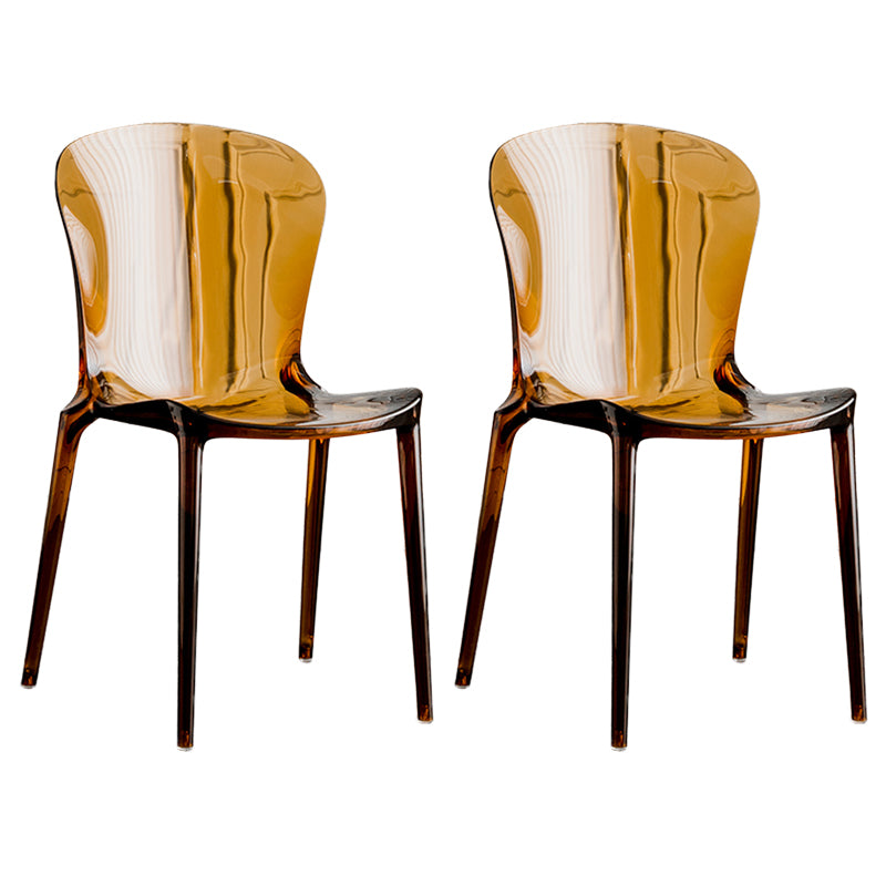 Dining Room Armless Dining Chair Plastic Stacking Side Chair