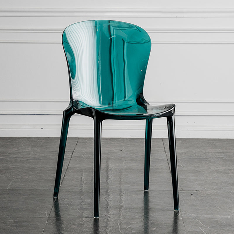 Dining Room Armless Dining Chair Plastic Stacking Side Chair