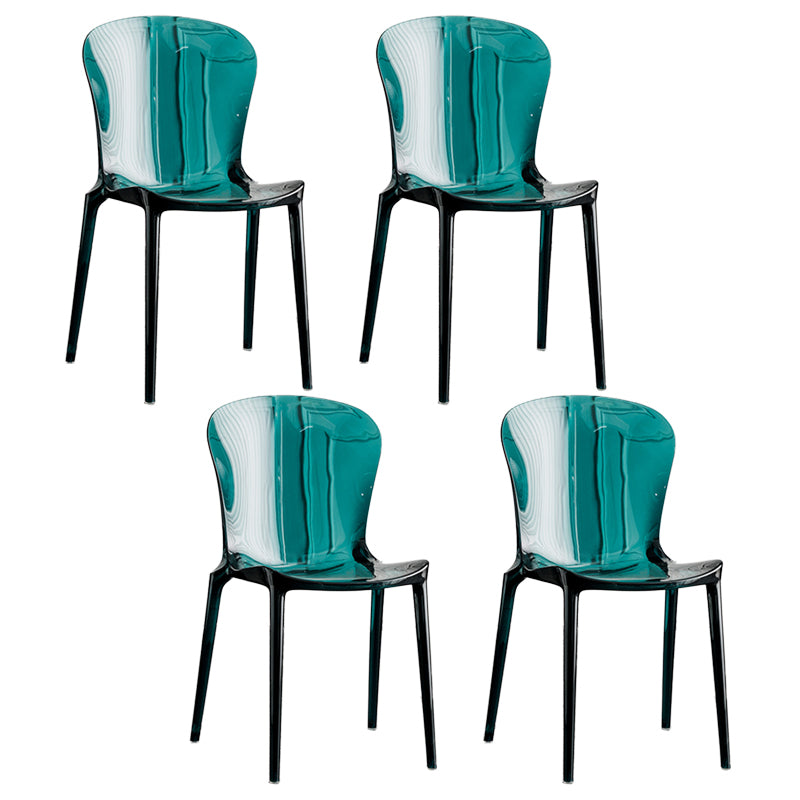 Dining Room Armless Dining Chair Plastic Stacking Side Chair