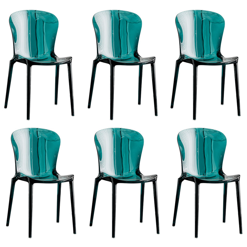 Dining Room Armless Dining Chair Plastic Stacking Side Chair