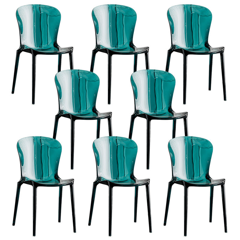 Dining Room Armless Dining Chair Plastic Stacking Side Chair