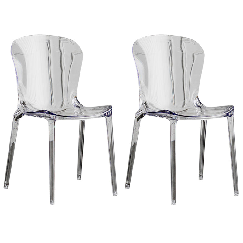 Dining Room Armless Dining Chair Plastic Stacking Side Chair