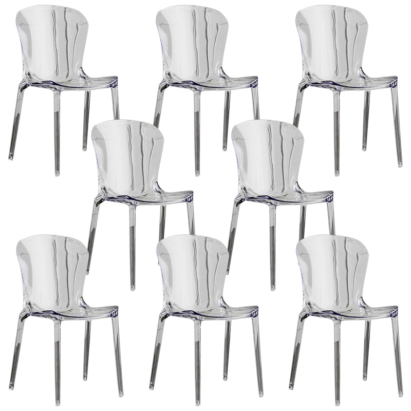 Dining Room Armless Dining Chair Plastic Stacking Side Chair