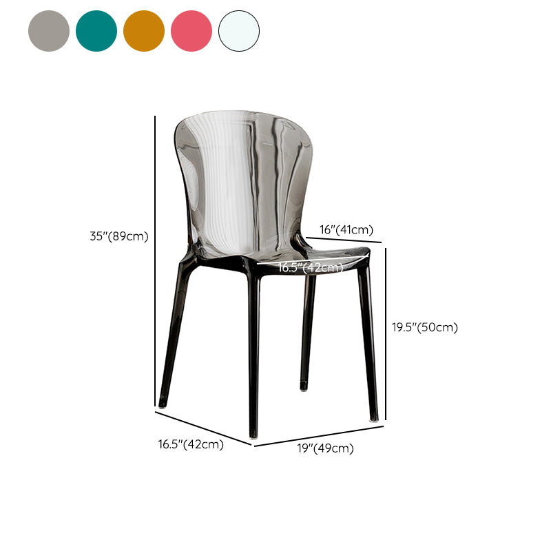 Dining Room Armless Dining Chair Plastic Stacking Side Chair
