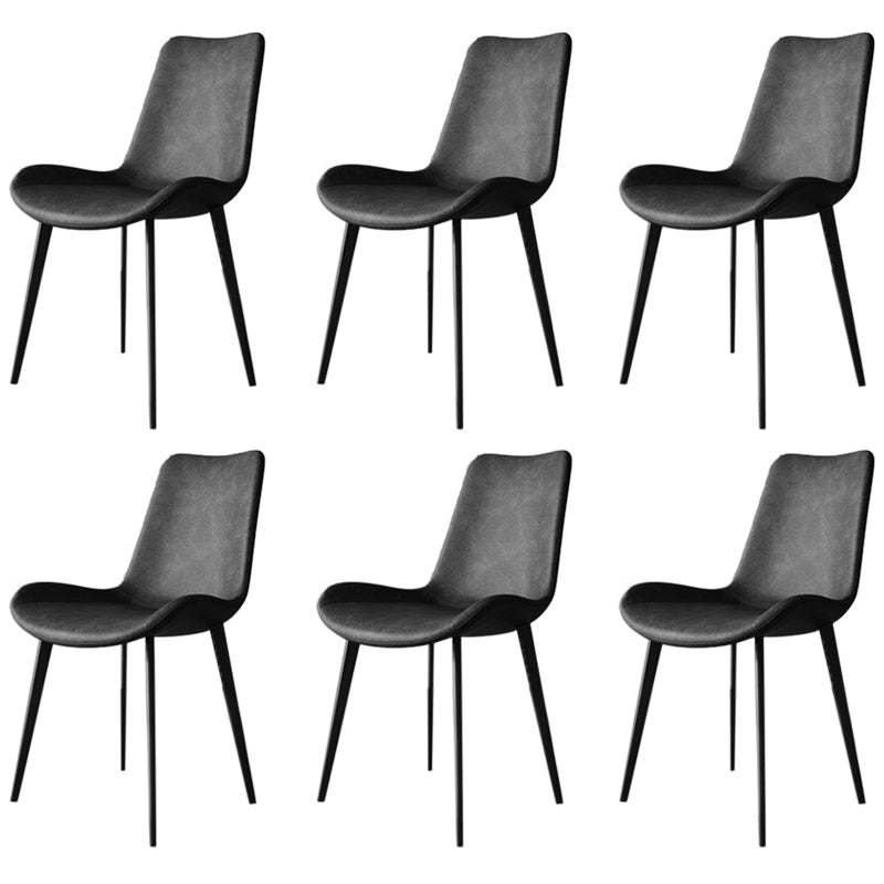 Faux Leather Kitchen Dining Chairs Industrial Chairs with Metal Base