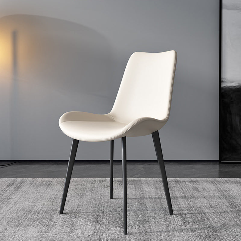 Faux Leather Kitchen Dining Chairs Industrial Chairs with Metal Base