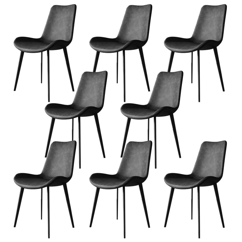 Faux Leather Kitchen Dining Chairs Industrial Chairs with Metal Base