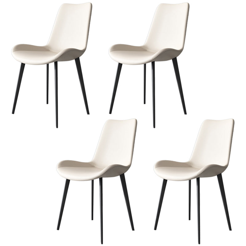 Faux Leather Kitchen Dining Chairs Industrial Chairs with Metal Base