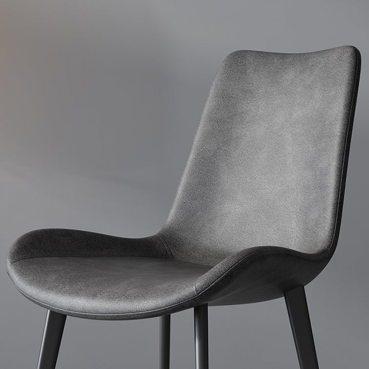 Faux Leather Kitchen Dining Chairs Industrial Chairs with Metal Base