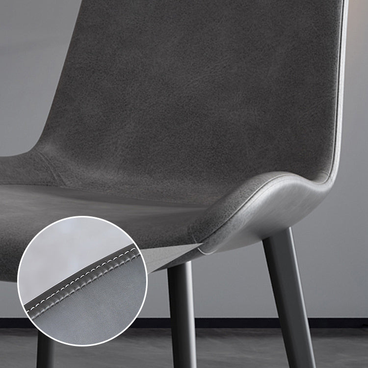 Faux Leather Kitchen Dining Chairs Industrial Chairs with Metal Base