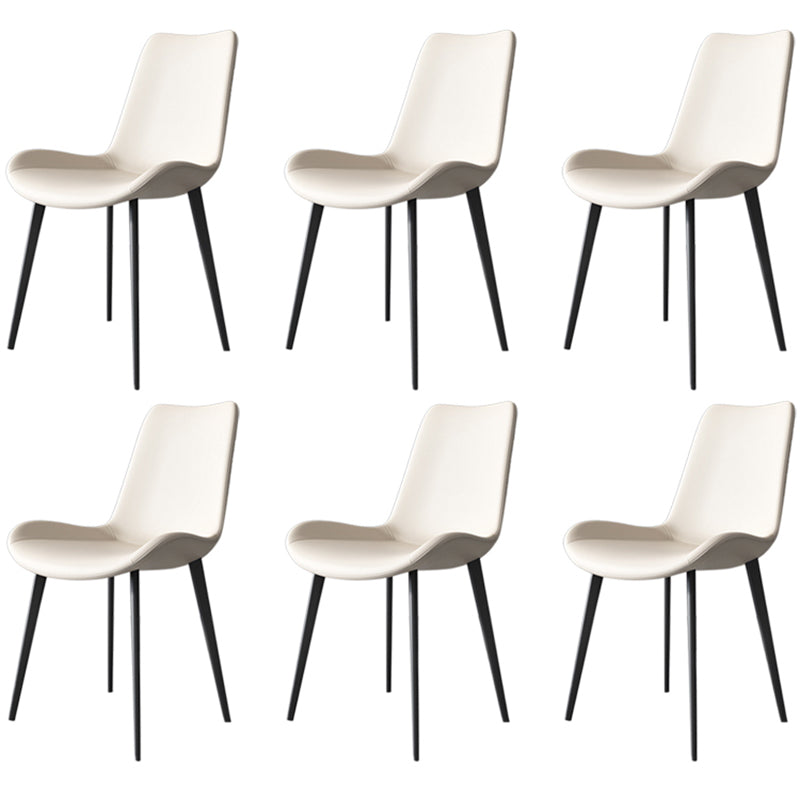 Faux Leather Kitchen Dining Chairs Industrial Chairs with Metal Base