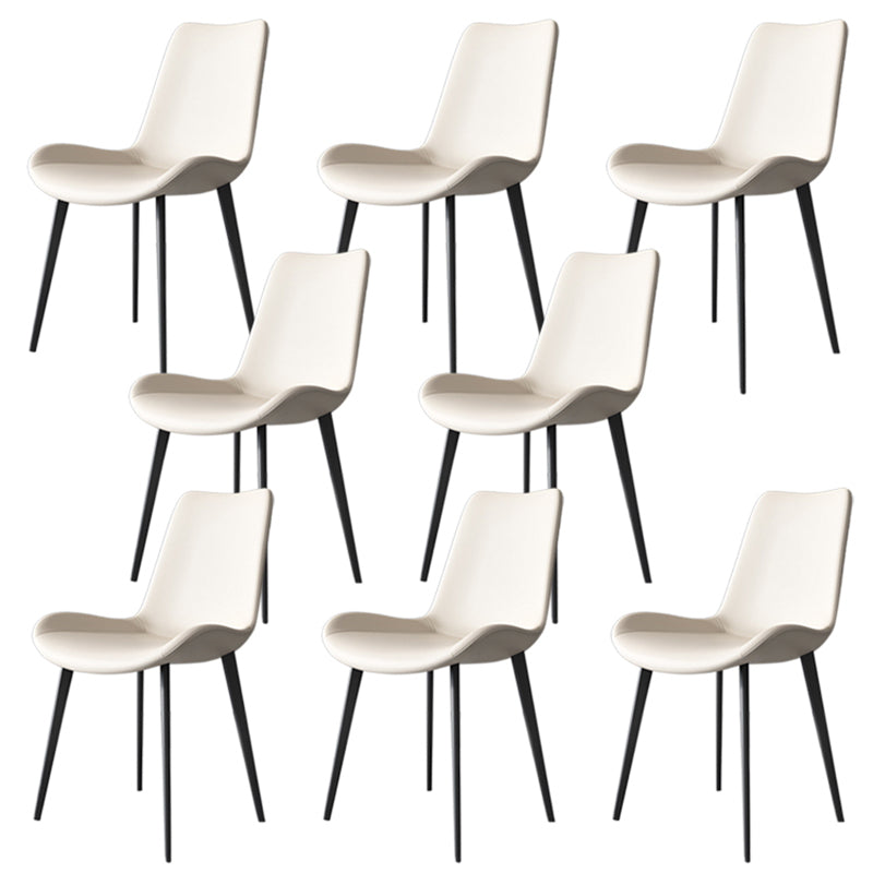 Faux Leather Kitchen Dining Chairs Industrial Chairs with Metal Base