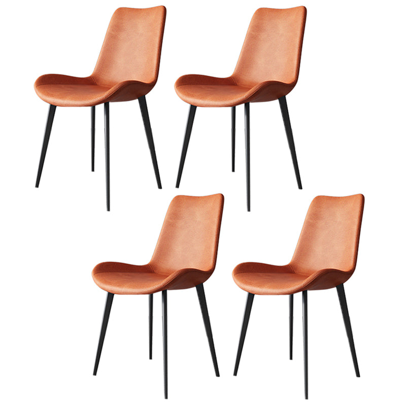 Faux Leather Kitchen Dining Chairs Industrial Chairs with Metal Base