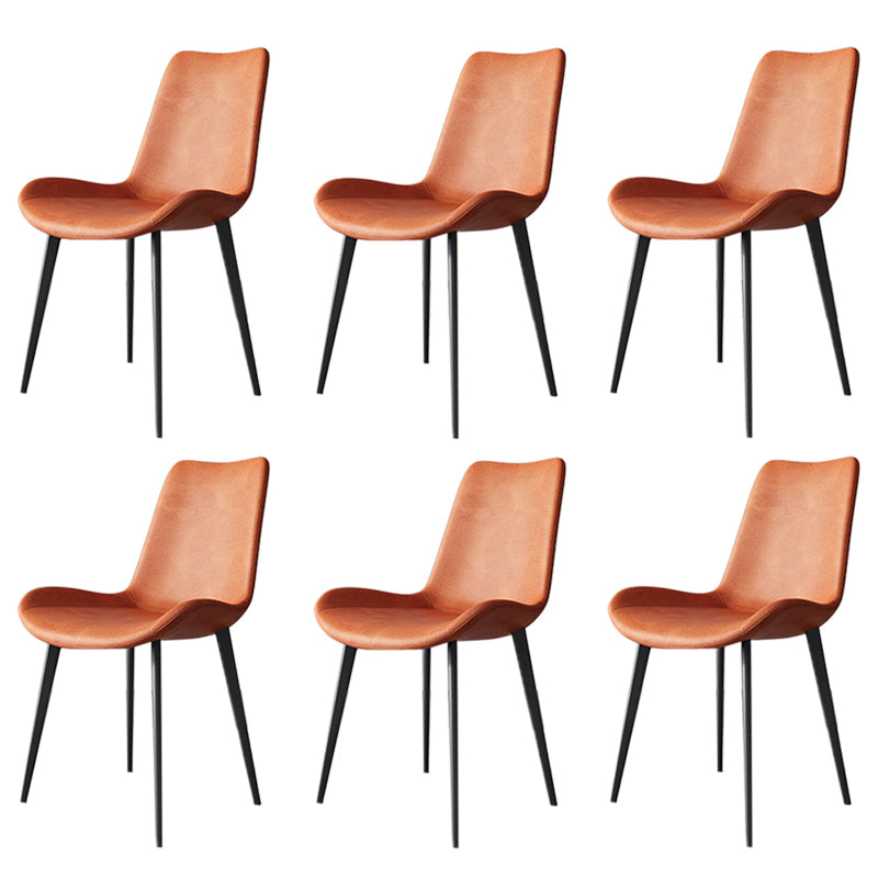 Faux Leather Kitchen Dining Chairs Industrial Chairs with Metal Base