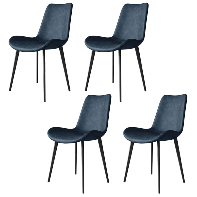 Faux Leather Kitchen Dining Chairs Industrial Chairs with Metal Base
