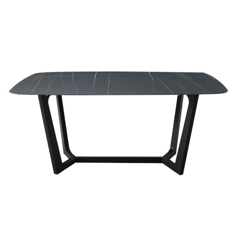 Industrial Metal Frame Dining Table Rectangle Outdoor Patio Table